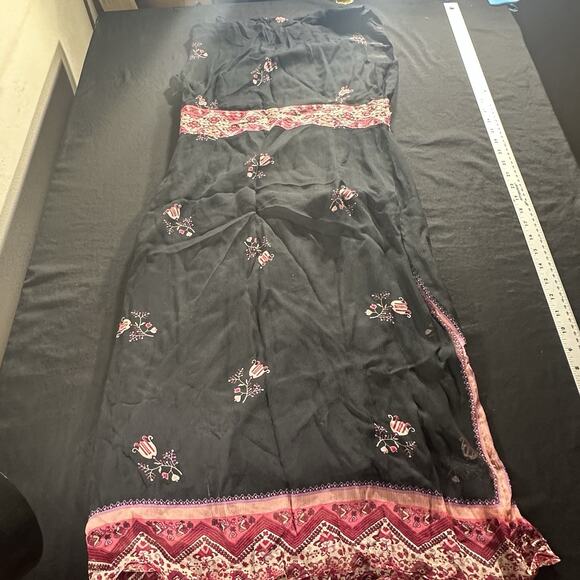 VINTAGE ECI New York Silk A-Line Dress Women Size 8 Beaded Sheer - Picture 6 of 6